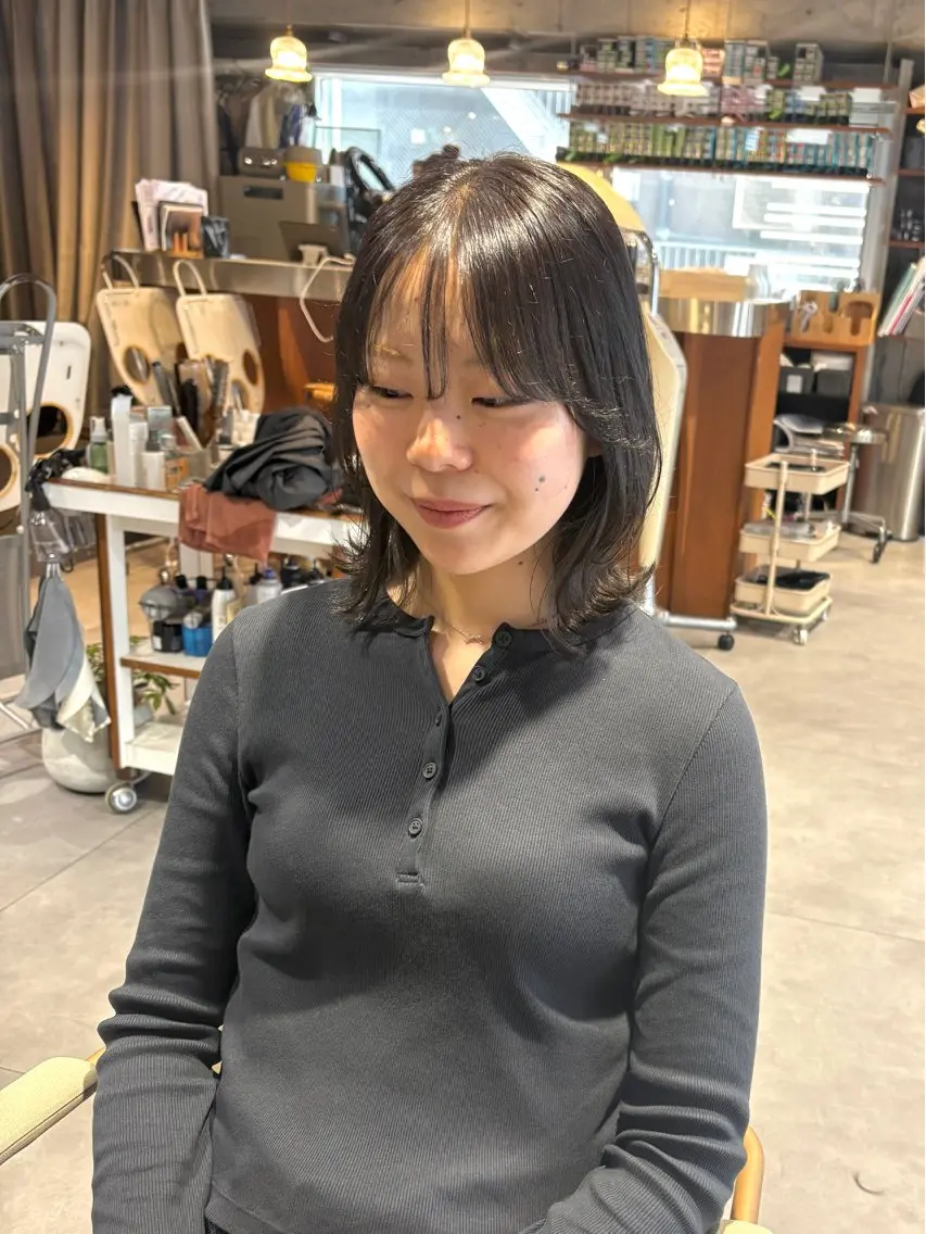 ショート ボブ くびれヘア カット ヘアカラー 相宮 優羽のヘアスタイル