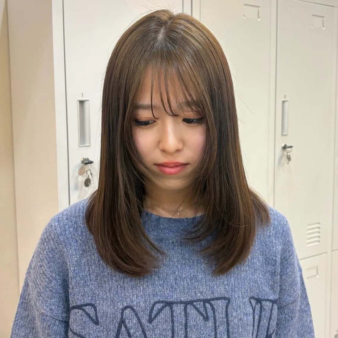 ミディアム カット ヘアカラー トリートメント MIDORI🎀 透明感/ベージュのヘアスタイル