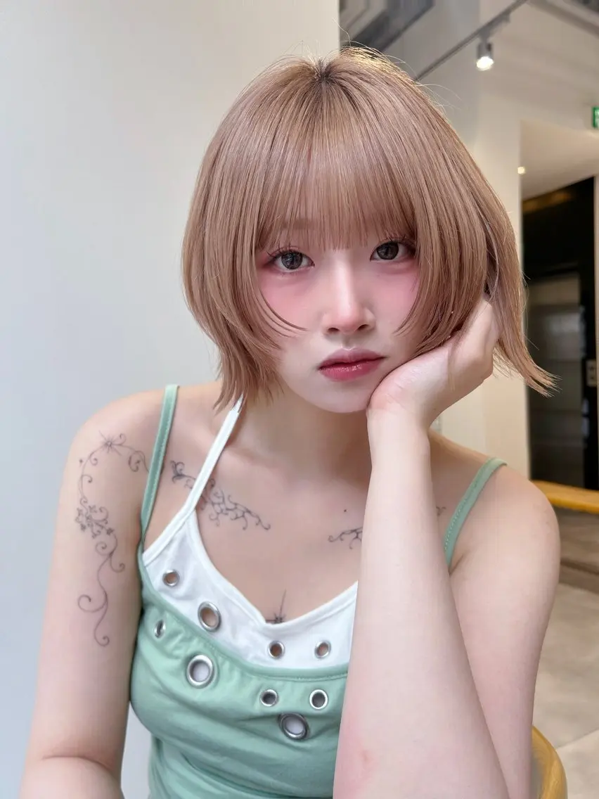 ショート ヘアカラー ここな Un amiのヘアスタイル