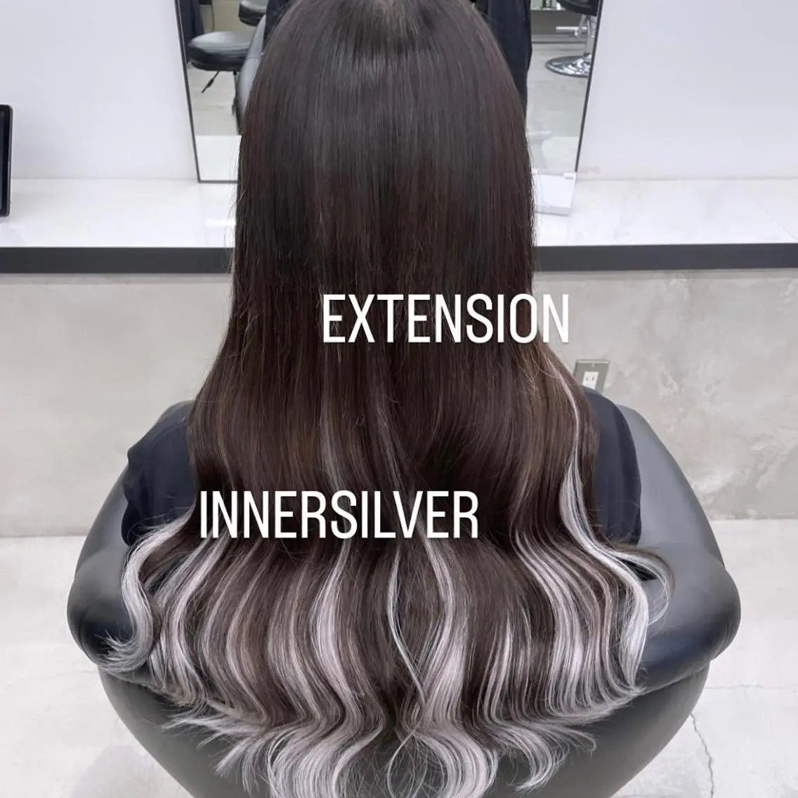 ロング カラー エクステ エクステ🩵ブリーチ 韓国ヘア🩵KAEのヘアスタイル
