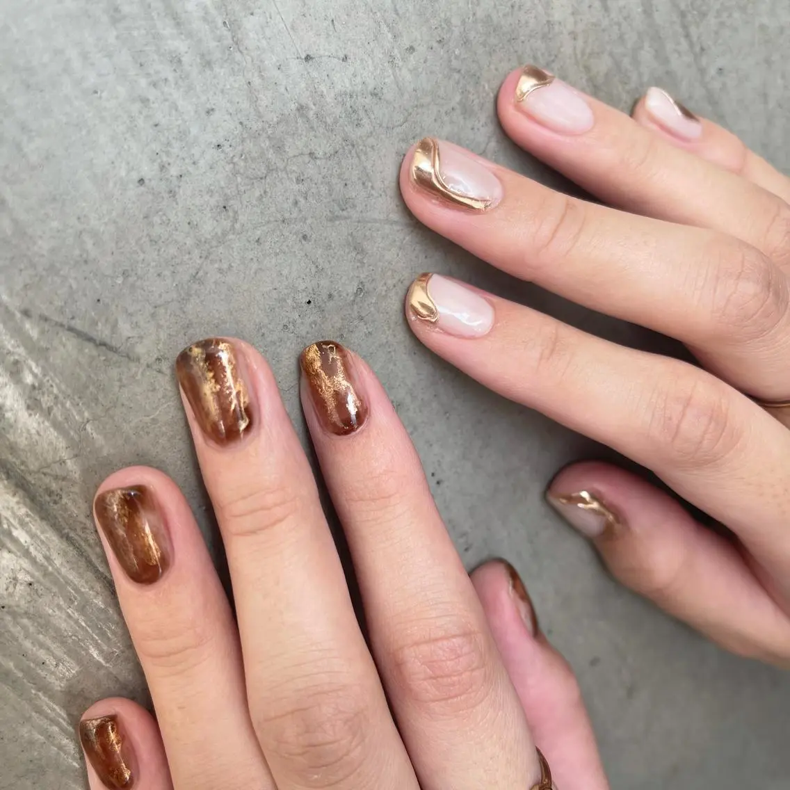 ネイル ゴールド ハンドネイル ユナ🌙 nailのネイルデザイン