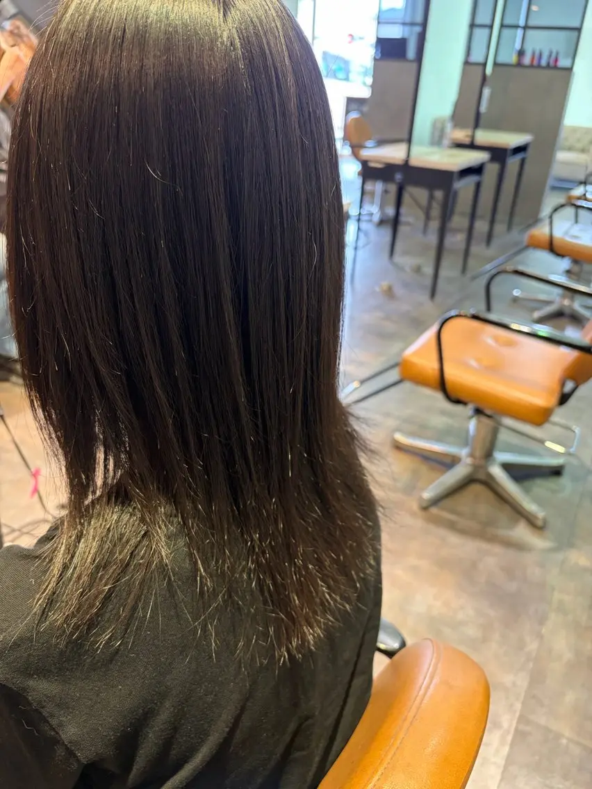 ミディアム パーマ 縮毛矯正 ストレートパーマ 縮毛矯正 Nakamura Ruruのヘアスタイル