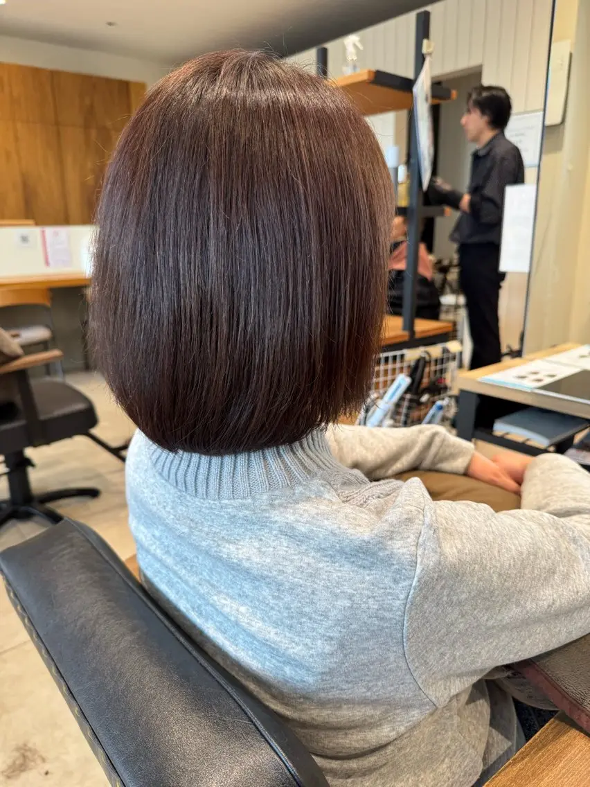 ショート カラー ストレート⭐️ 髪質改善カラー⭐️のヘアスタイル