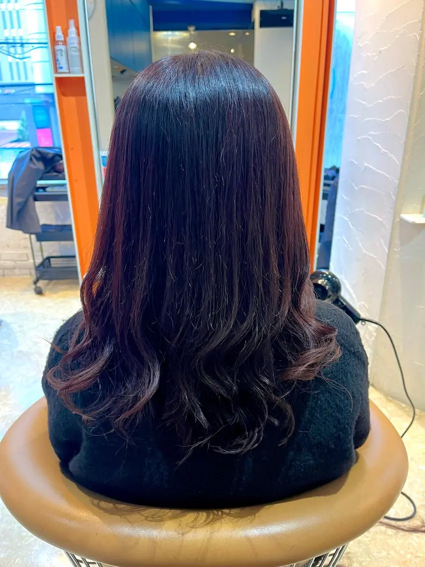 セミロング カラー パーマ カット ヘアカラー トリートメント うしだ かおるのヘアスタイル