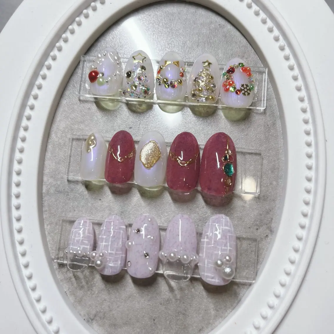 ネイル マグネットネイル ツイードネイル 冬ネイル クリスマス ハンドネイル プライベートサロン BERRYのエステ・リラクイメージ
