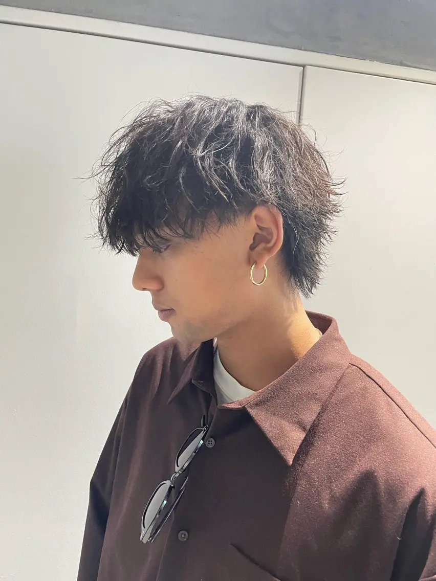 ミディアム パーマ メンズ カット パーマ 🔱メンズパーマ特化 🔱山下和輝のヘアスタイル