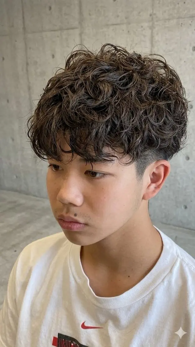 ショート パーマ カット パーマ トリートメント 田井中 雅和のヘアスタイル
