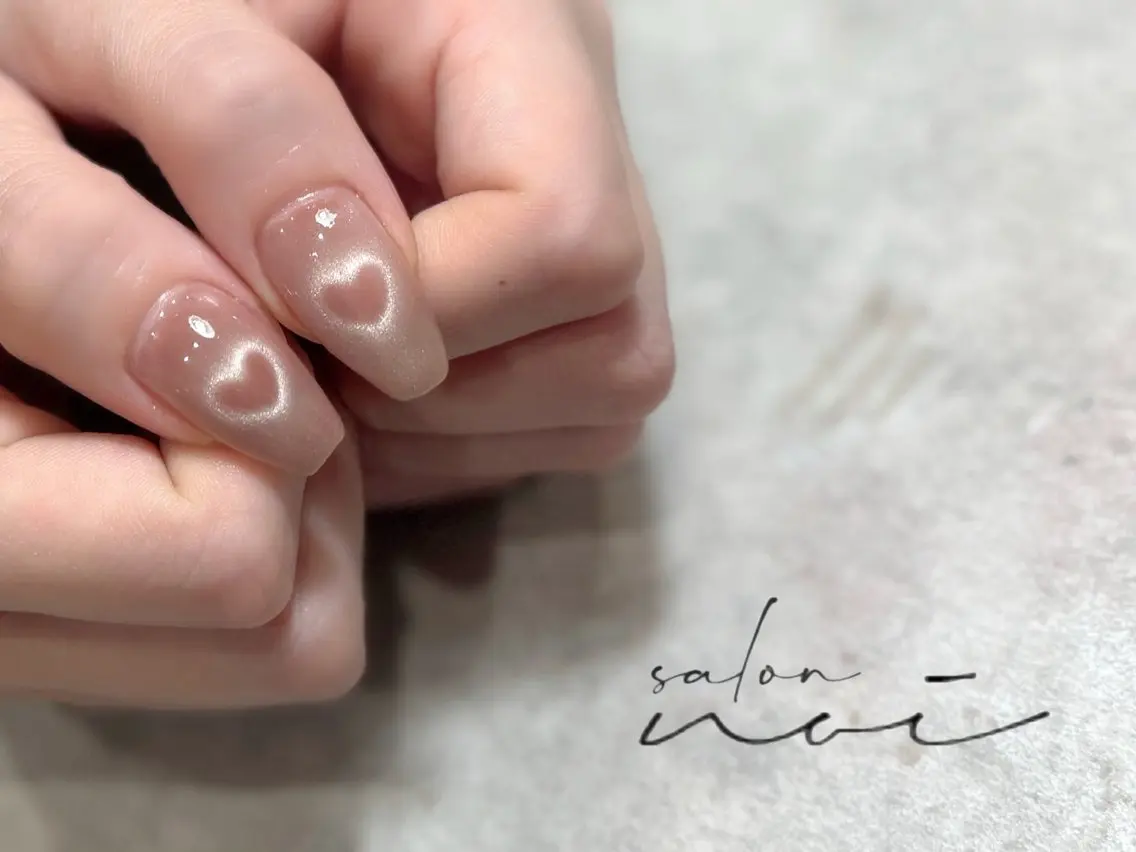 ネイル ハート マグネットネイル ハンドネイル salon noiのネイルデザイン