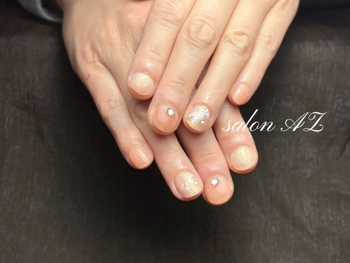 ネイル 桜ネイル 長さ出し フットネイル フレンチネイル ジェルネイル salon AZのネイルデザイン
