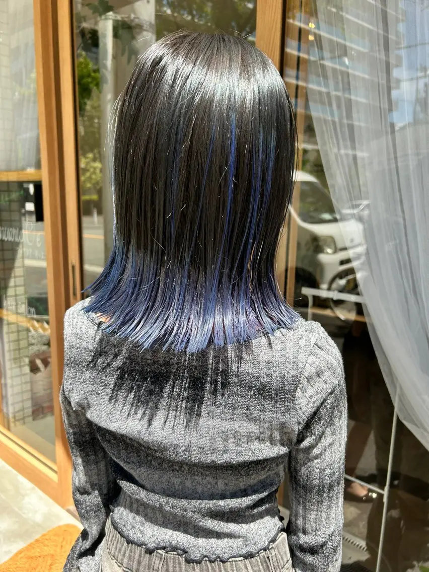 ミディアム カラー キッズ ブルーカラー ハイライトカラー ハイライト Anuanua’Oe 🌿misa🌿のヘアスタイル