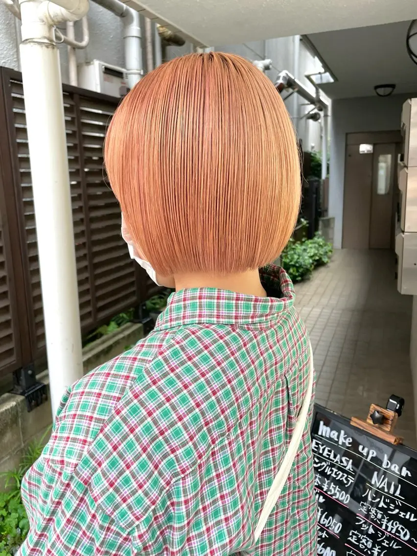 ショート カラー 切りっぱなしボブ 透明感カラー ボブ 髪質改善 トリートメント カット ヘアカラー トリートメント 髪質改善 縮毛矯正/ レイヤー/銀座/本木のヘアスタイル