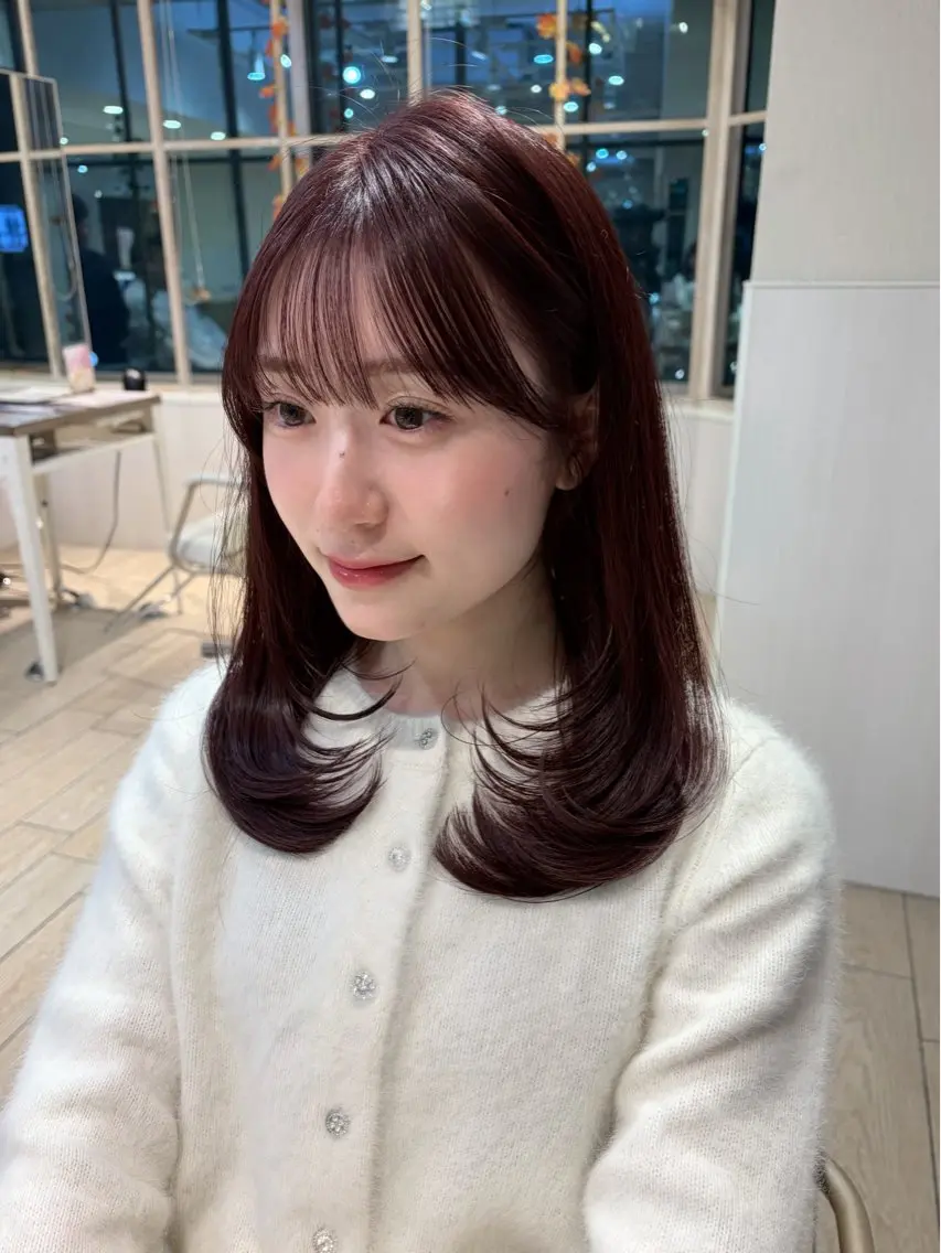ミディアム カット ヘアカラー 似合わせカット⌇ヘア セット⌇A i🤍のヘアスタイル