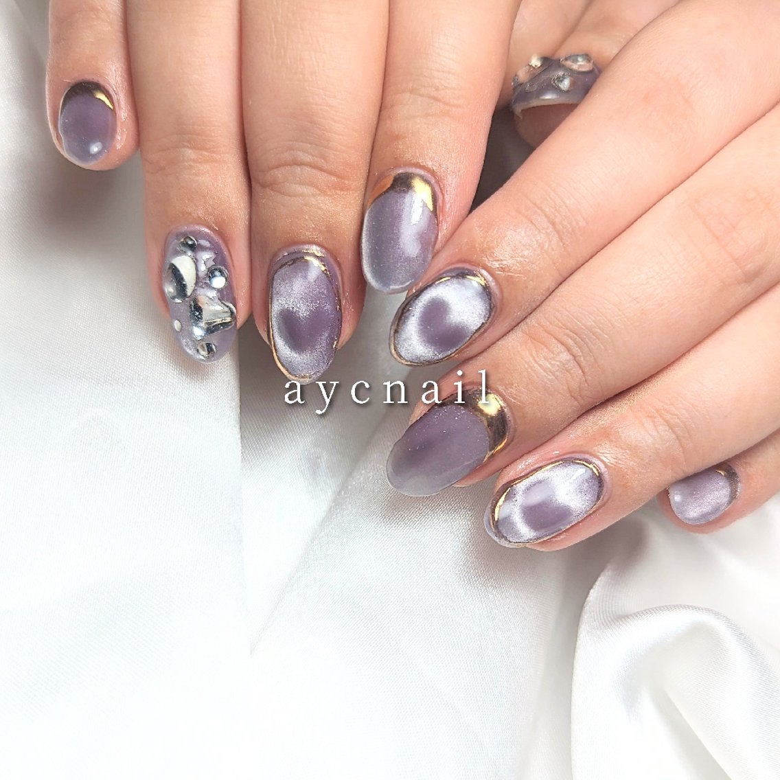 ネイル ハート マグネットネイル ハンドネイル 推しネイル | 　aycnailのネイルデザイン