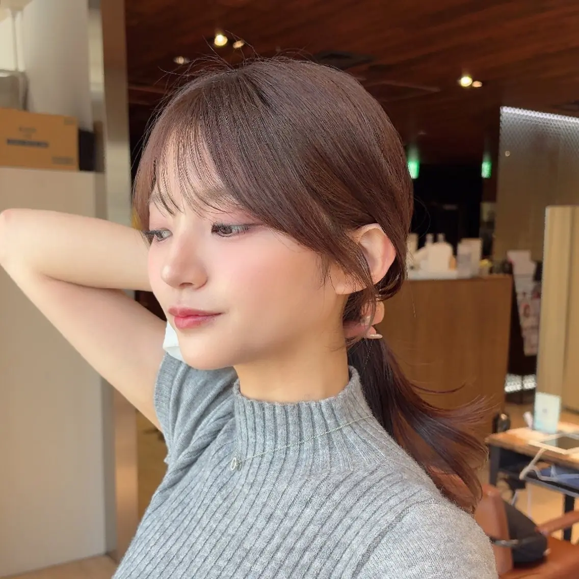 ロング くびれヘア 顔周りカット ハイレイヤー レイヤーカット 似合わせカット カット ヘアカラー トリートメント Nanako。/韓国 ハッシュカットのヘアスタイル
