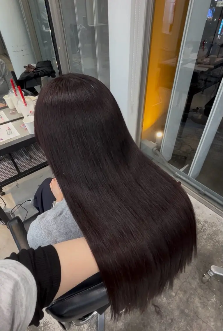 ロング カラー 縮毛矯正 ヘアカラー 縮毛矯正 トリートメント ダメージレス艶髪 🦋MISAKI🦋のヘアスタイル