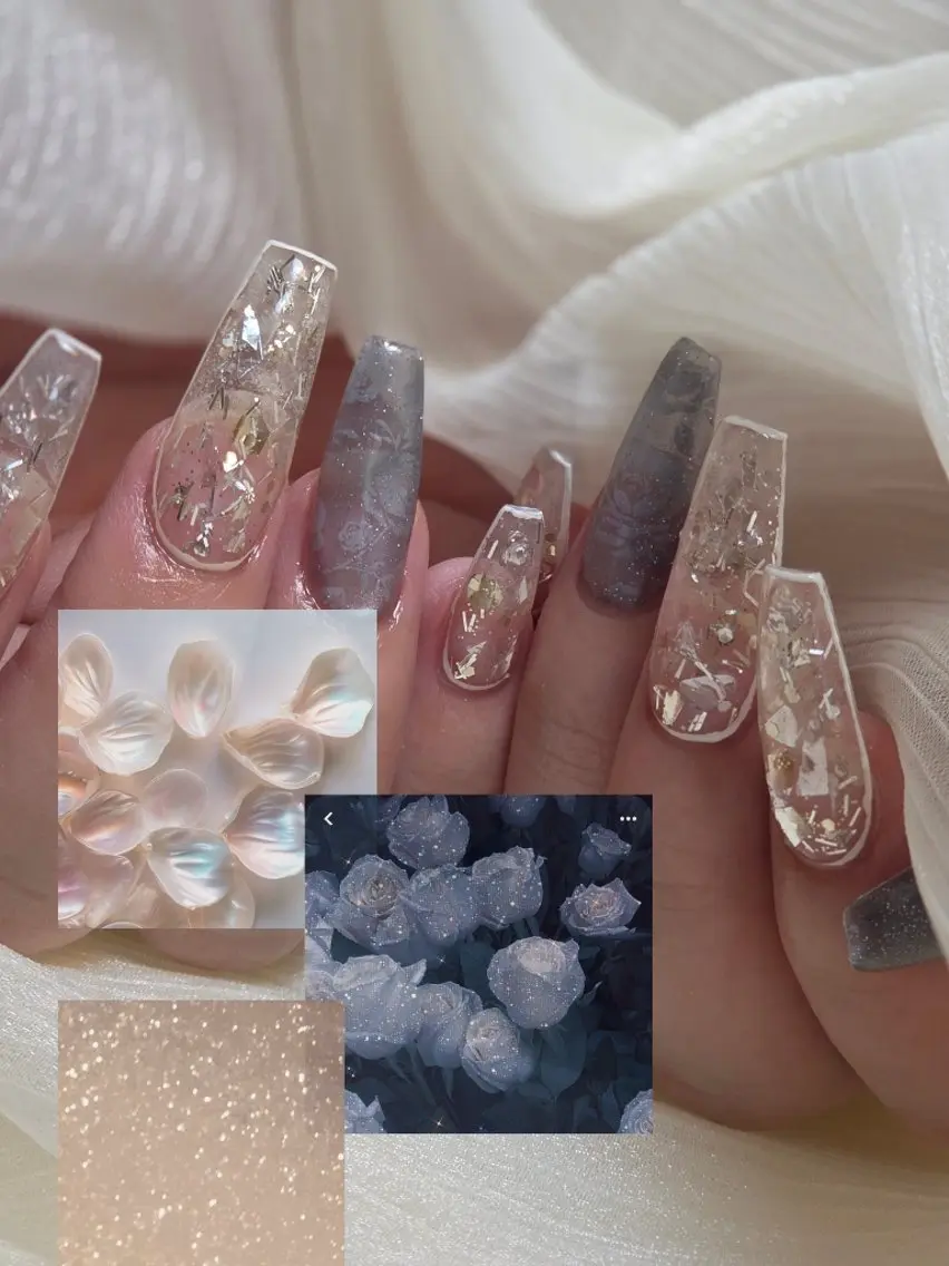 ネイル ジェルネイル 氷ネイル・うるうるネイル レース マグネットネイル ハンドネイル LadyNail Kiyoka/大名のネイルデザイン