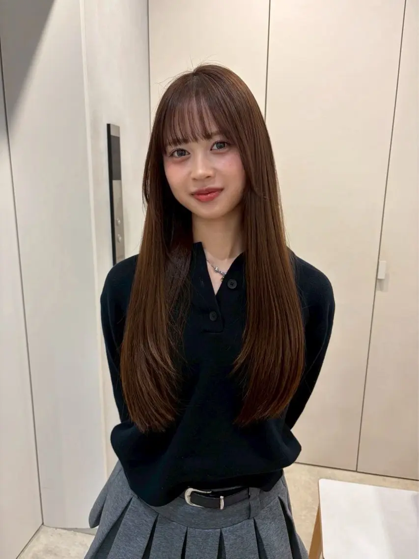 ロング カラー ベージュカラー ブラウンカラー ココアブラウン 髪質改善 ロング ヘアカラー トリートメント Kaede🍁 FILMS 渋谷のヘアスタイル