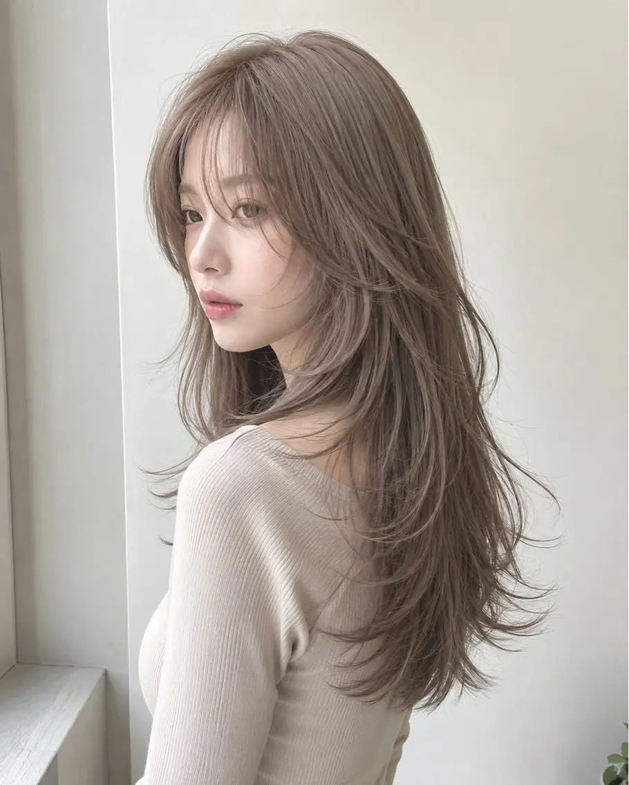 ロング カラー ヘアカラー 🍒モテ暖色カラー × うる艶✧ ゆなのヘアスタイル