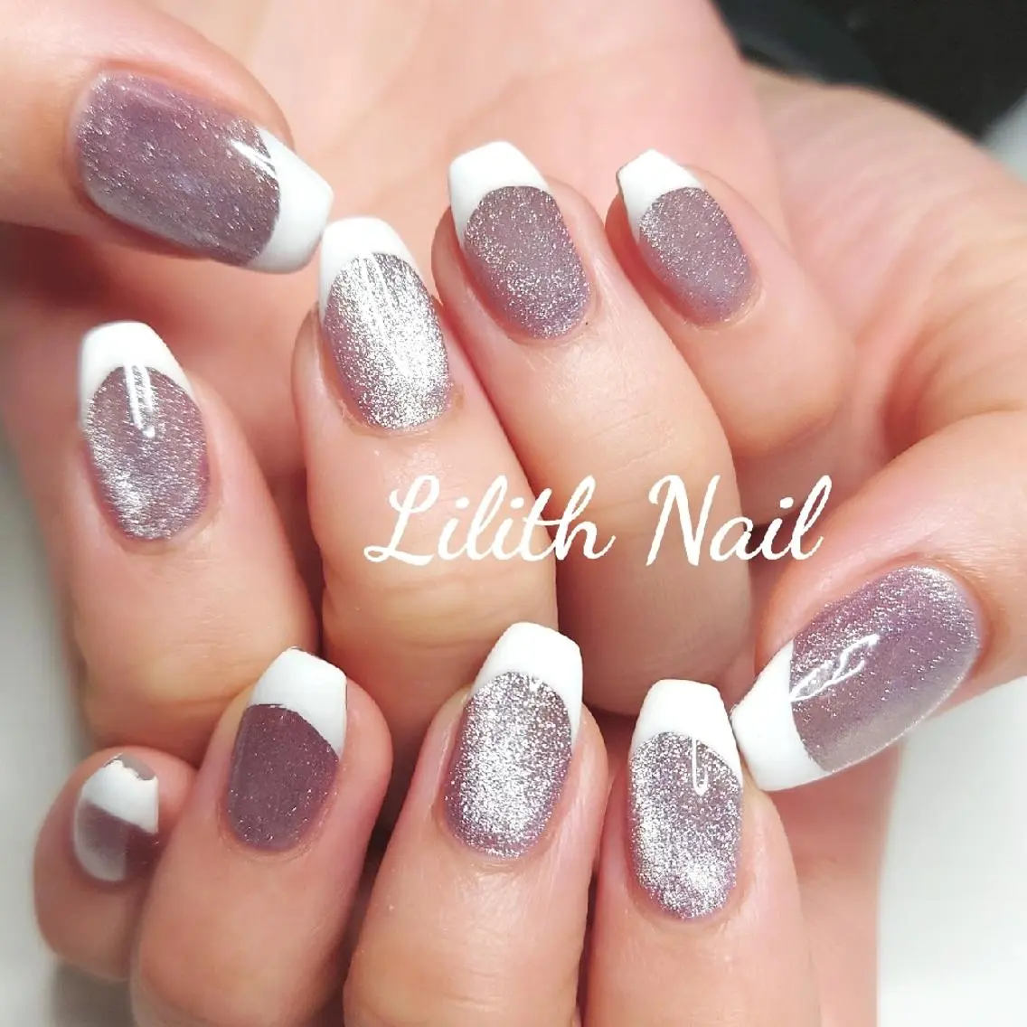 ネイル フレンチネイル マグネットネイル ハンドネイル Lilith Nailのネイルデザイン