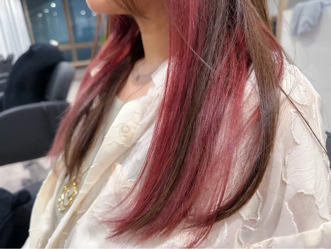ミディアム カラー インナーカラー ピンクカラー 《髪質改善・縮毛矯正 /ブリーチ》坂本爽のヘアスタイル