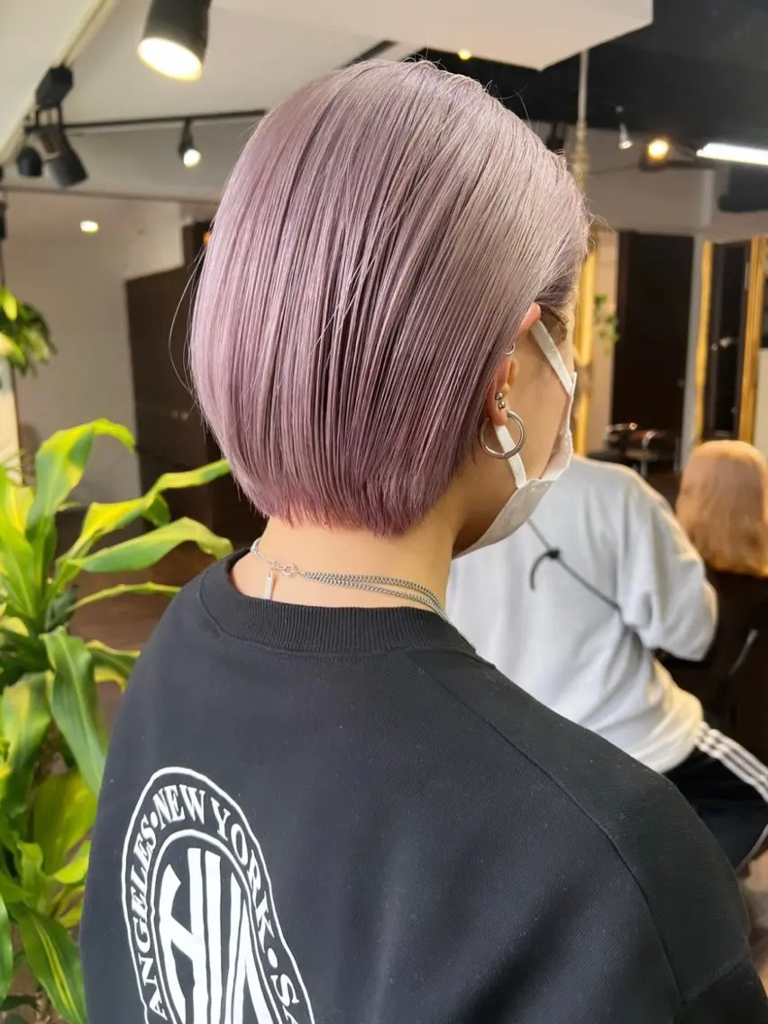 ショート カラー ブリーチ ケアブリーチ 透明感カラー デザインカラー ダブルカラー ハイトーン/ボブ 🎀sonokaのヘアスタイル