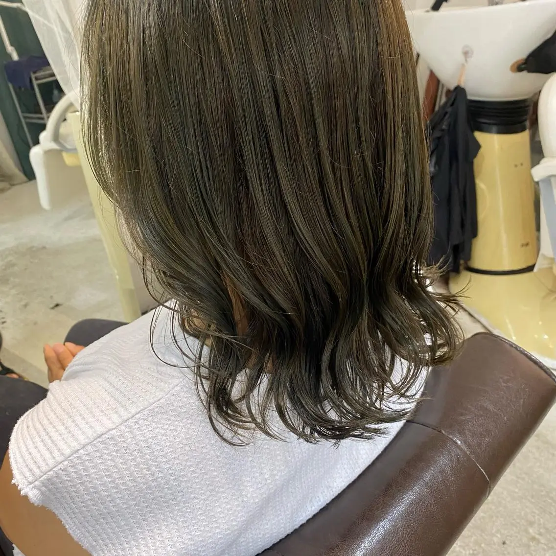 ミディアム カラー ブラウンカラー オリーブブラウン 8日◎髪質改善 misatoのヘアスタイル
