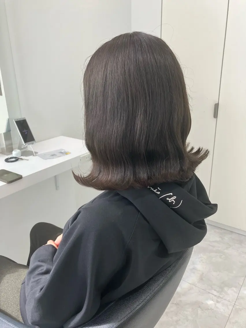 ミディアム カラー ヘアアレンジ 💓色落ちまで綺麗な 垢抜けカラー💓のヘアスタイル