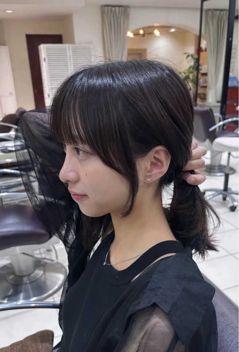 セミロング 顔周りカット 🎀小顔ショート/ miruki🪽のヘアスタイル