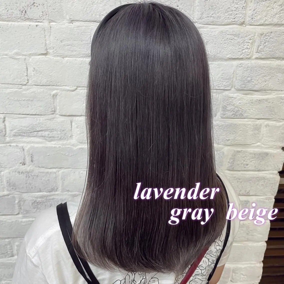 セミロング カラー ブリーチ グレージュ ラベンダーカラー ラベンダーグレージュ ラベンダーグレー ✨👑お洒落ショート ❣️村上せいな✨のヘアスタイル