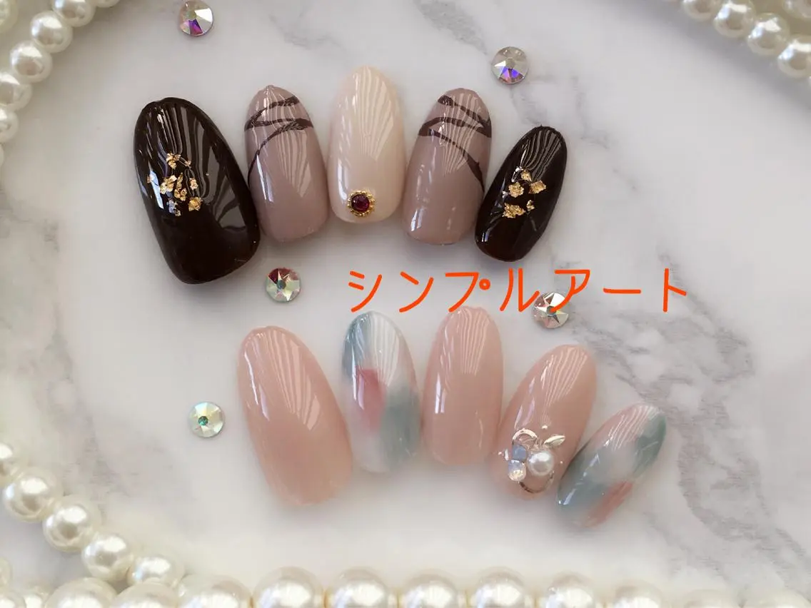 ネイル アートネイル シンプルネイル HALU ハルのネイルデザイン