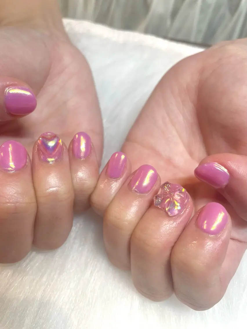 ネイル オーロラネイル ハンドネイル Nail ヌシん家 AKANEのネイルデザイン