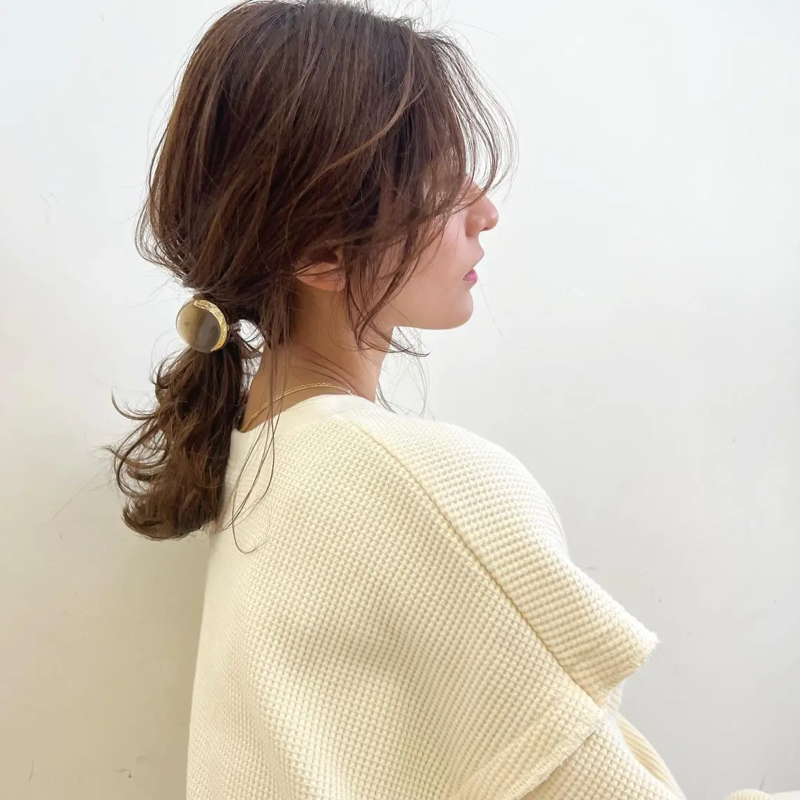 セミロング ヘアアレンジ 盛れるレイヤーカット 得意🌹井上美沙のヘアスタイル