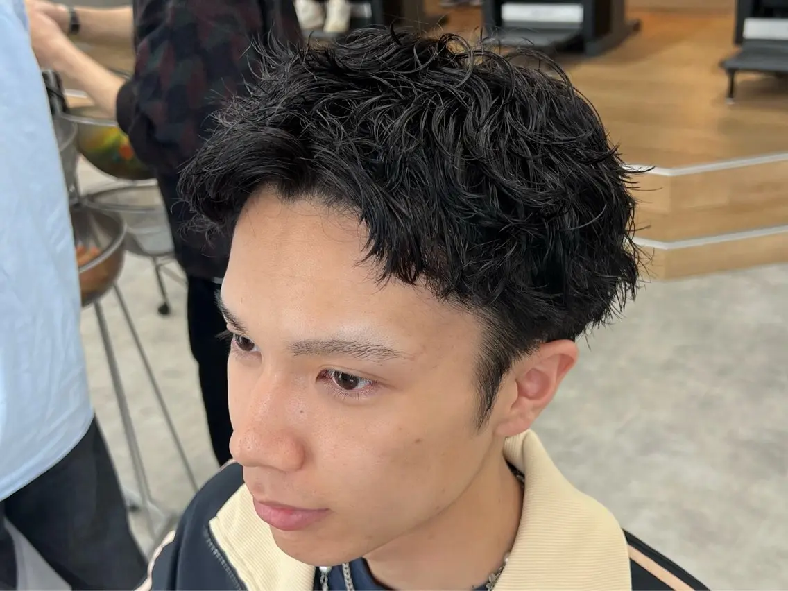 ショート パーマ メンズ カット パーマ メンズパーマ/波巻き 新潟/万代/夏芽🎀のヘアスタイル