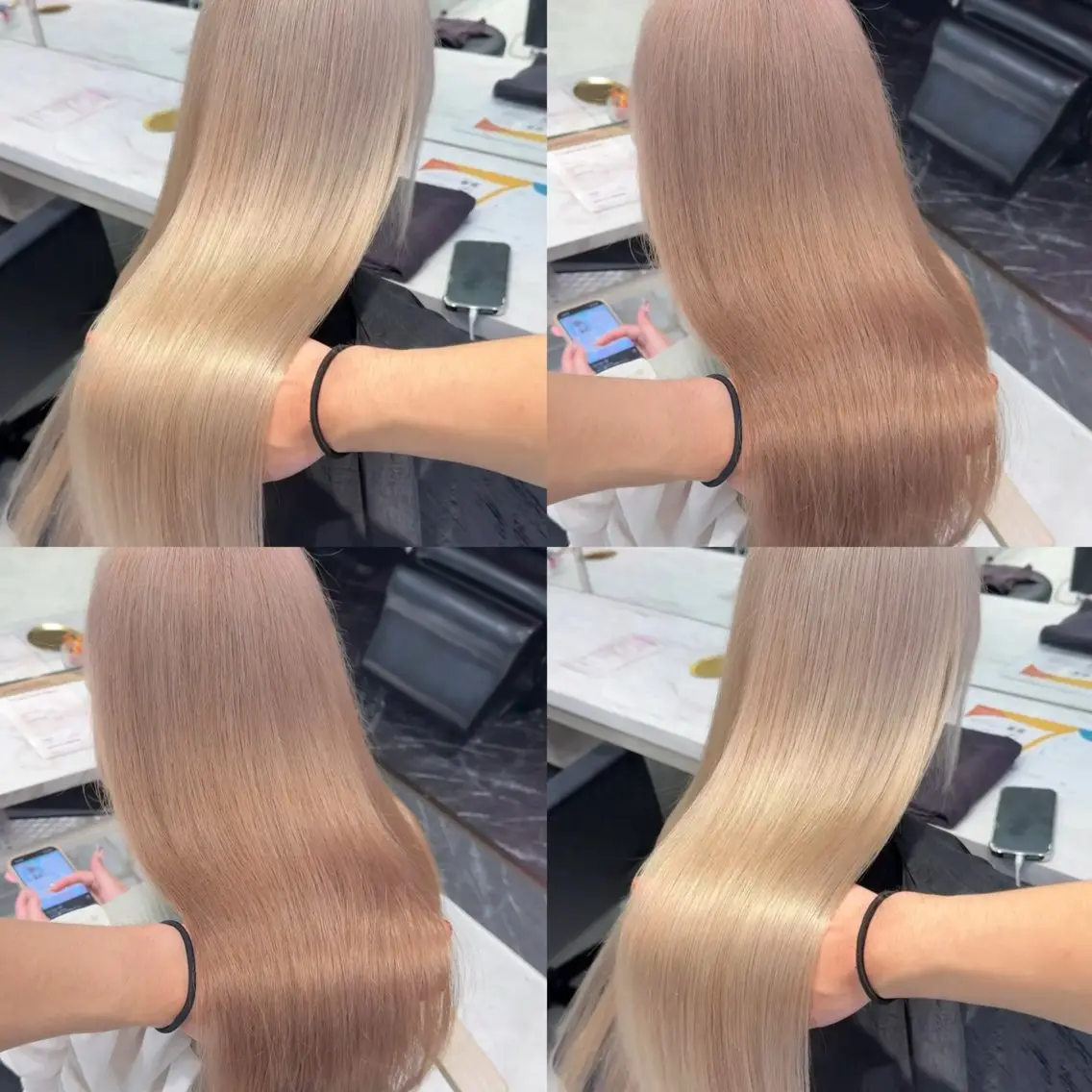 ミディアム カラー ベージュカラー ブリーチ ブロンド ミルクティーベージュ ピンクカラー ヘアカラー 【🥀履歴修正🥀】 ハイトーン職人/拓真のヘアスタイル