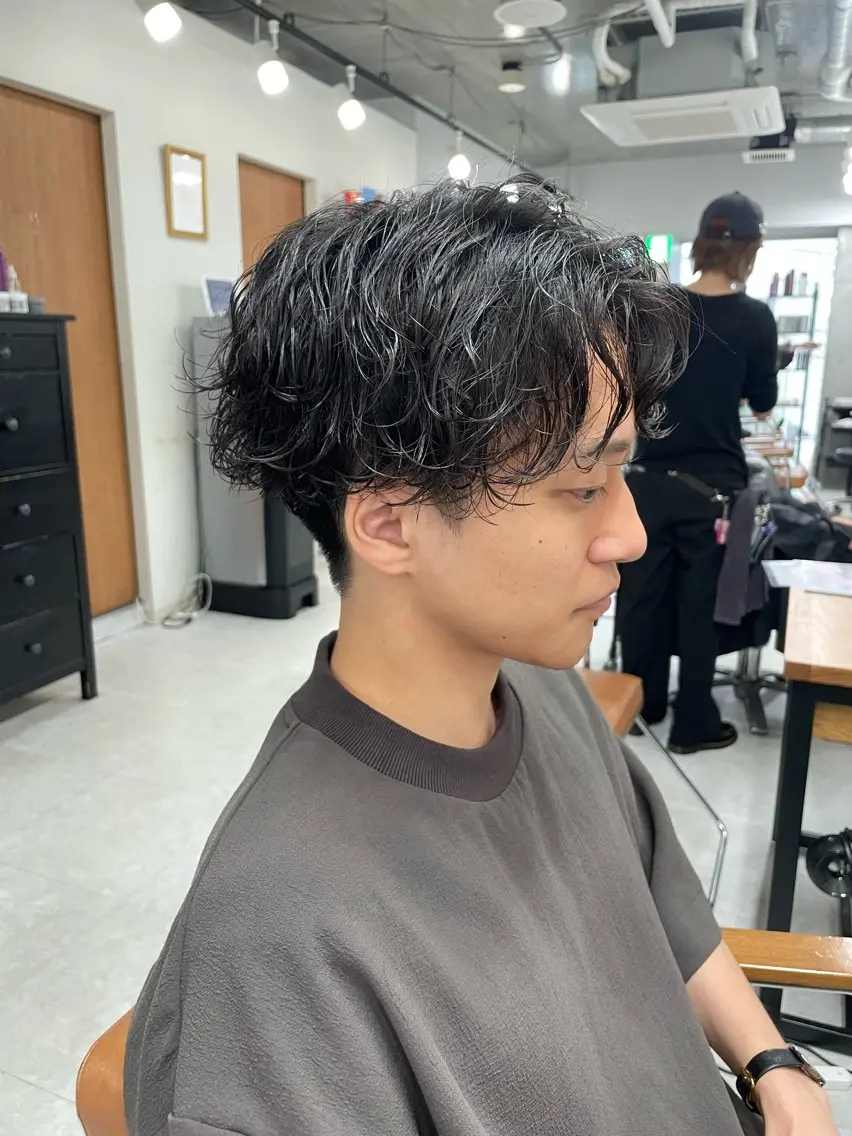 パーマ メンズ カット パーマ トリートメント ヘアセット メンズモテパーマ💙 fuwaのヘアスタイル