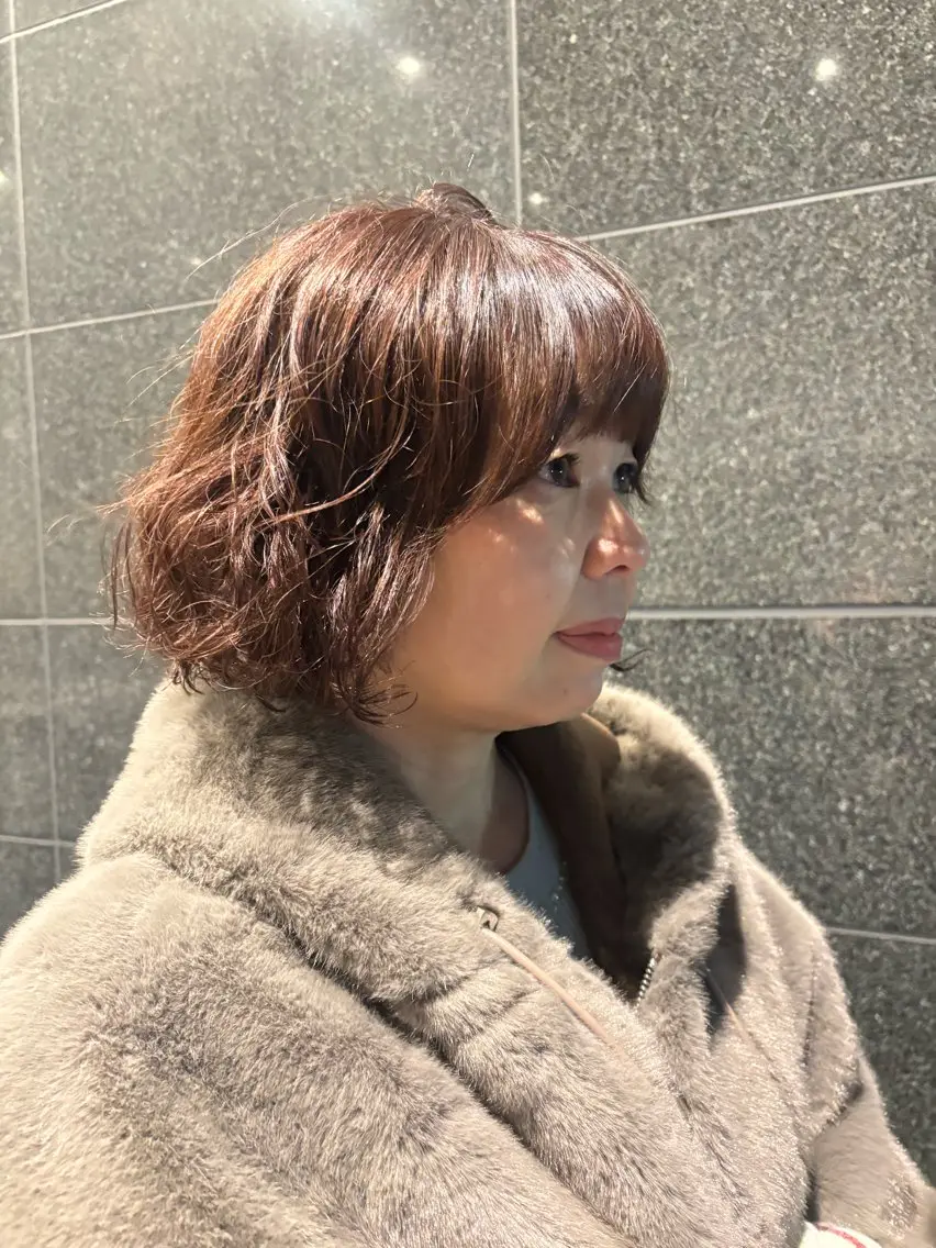 ショート カット パーマ KAREN(ému) 伏見/カットモデルのヘアスタイル
