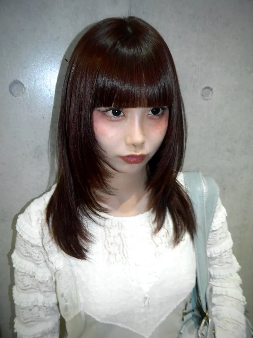 ミディアム カラー ハッシュカット カット ヘアカラー トリートメント 個性/レイヤー/ sakura🪽のヘアスタイル