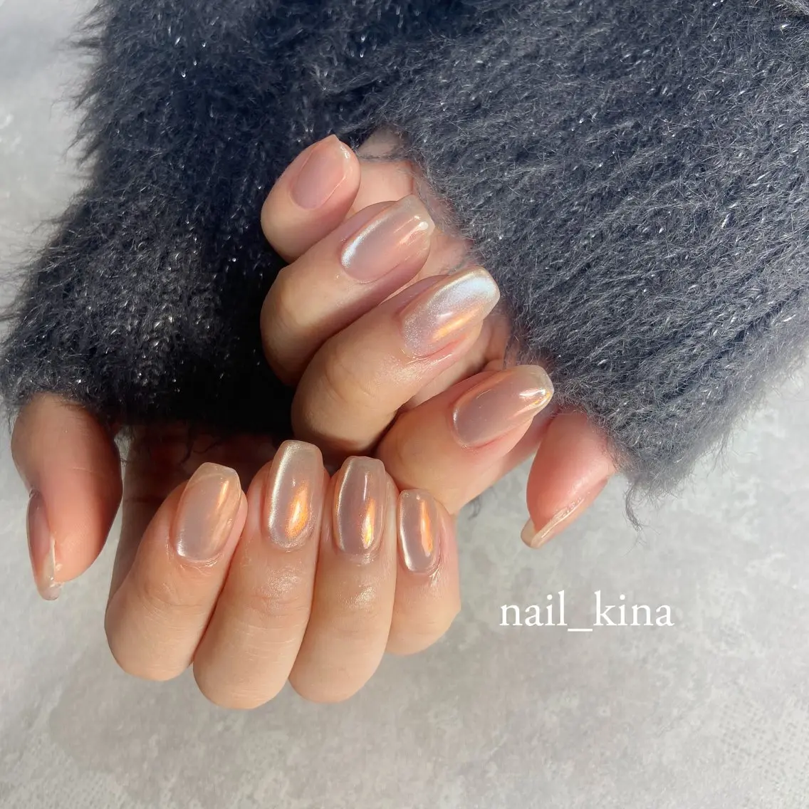 ネイル オーロラネイル マグネットネイル マグネットワンカラー ワンカラーネイル nail_ kinaのネイルデザイン