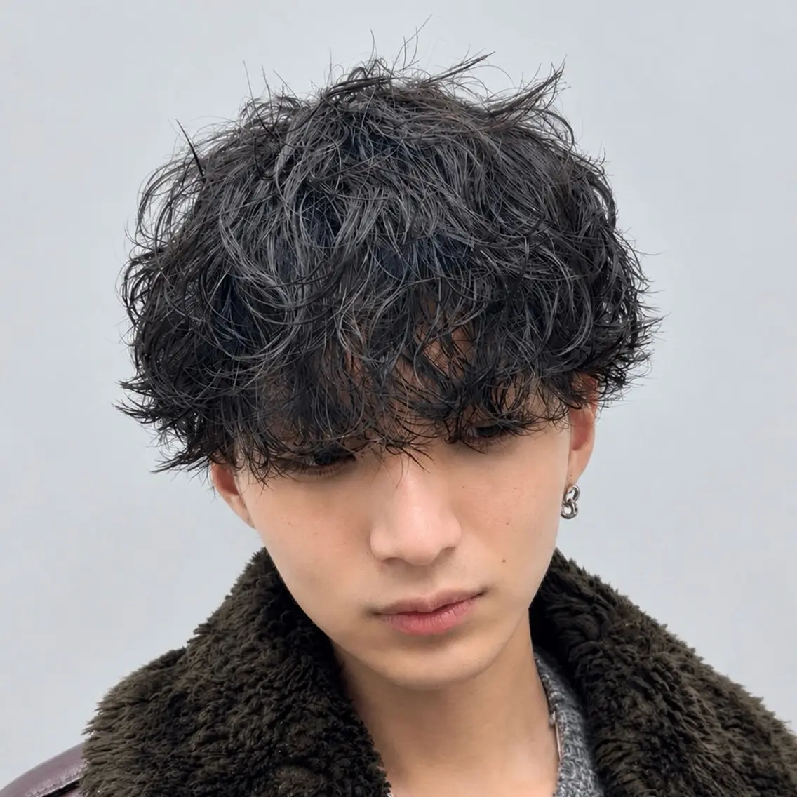 ミディアム パーマ メンズ カット パーマ ヘアセット yukiho❤️ GAUDI 池袋のヘアスタイル