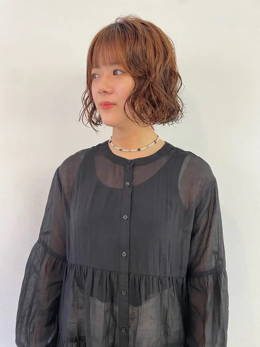ミディアム パーマ カット パーマ sakura🌸 レイヤー/韓国ヘアのヘアスタイル