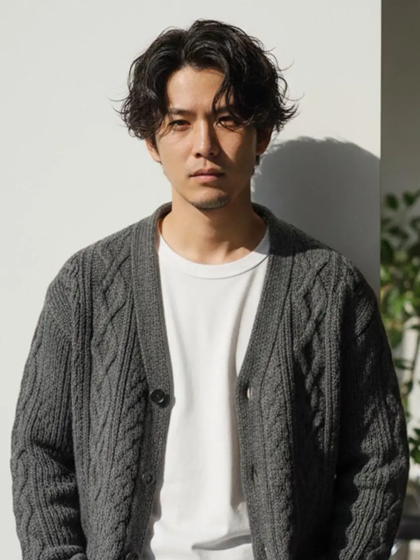 メンズ カット パーマ 髪質改善/艶感カラー 田中 陵のヘアスタイル