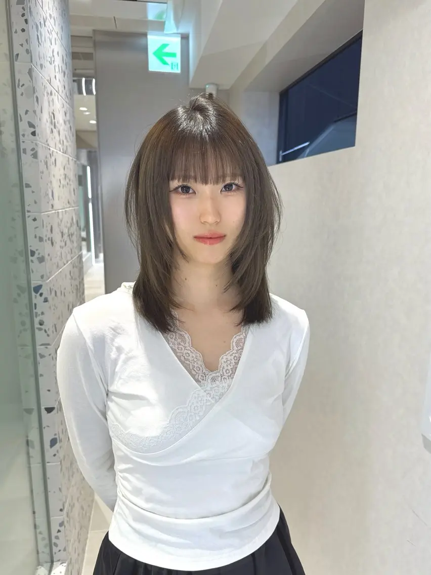 ミディアム カラー カット ヘアカラー トリートメント 矢野 晃平のヘアスタイル