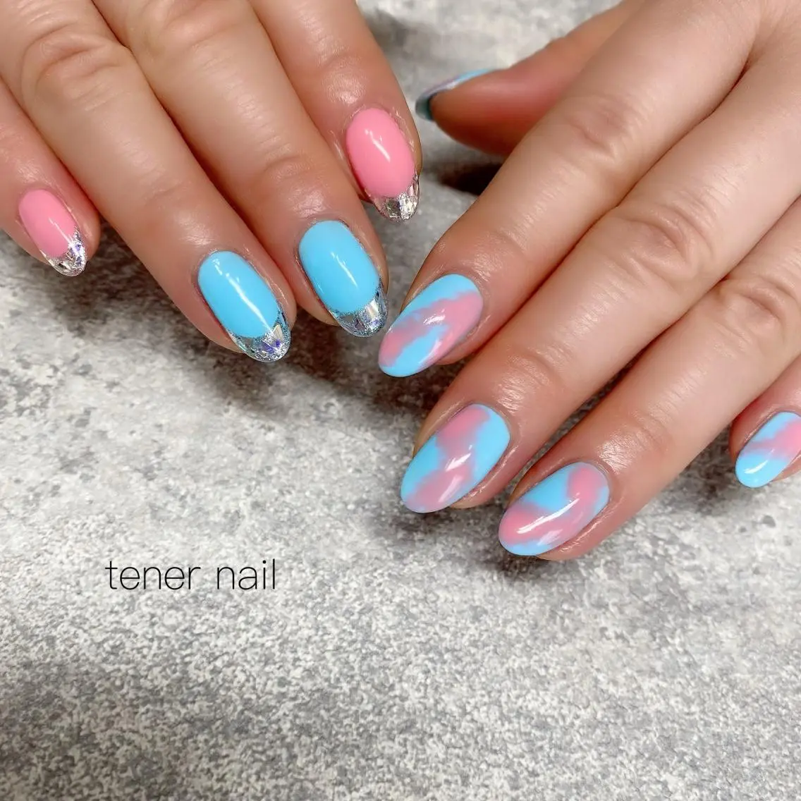 ネイル フレンチネイル ガラスフレンチ テネルネイル tener nailのネイルデザイン