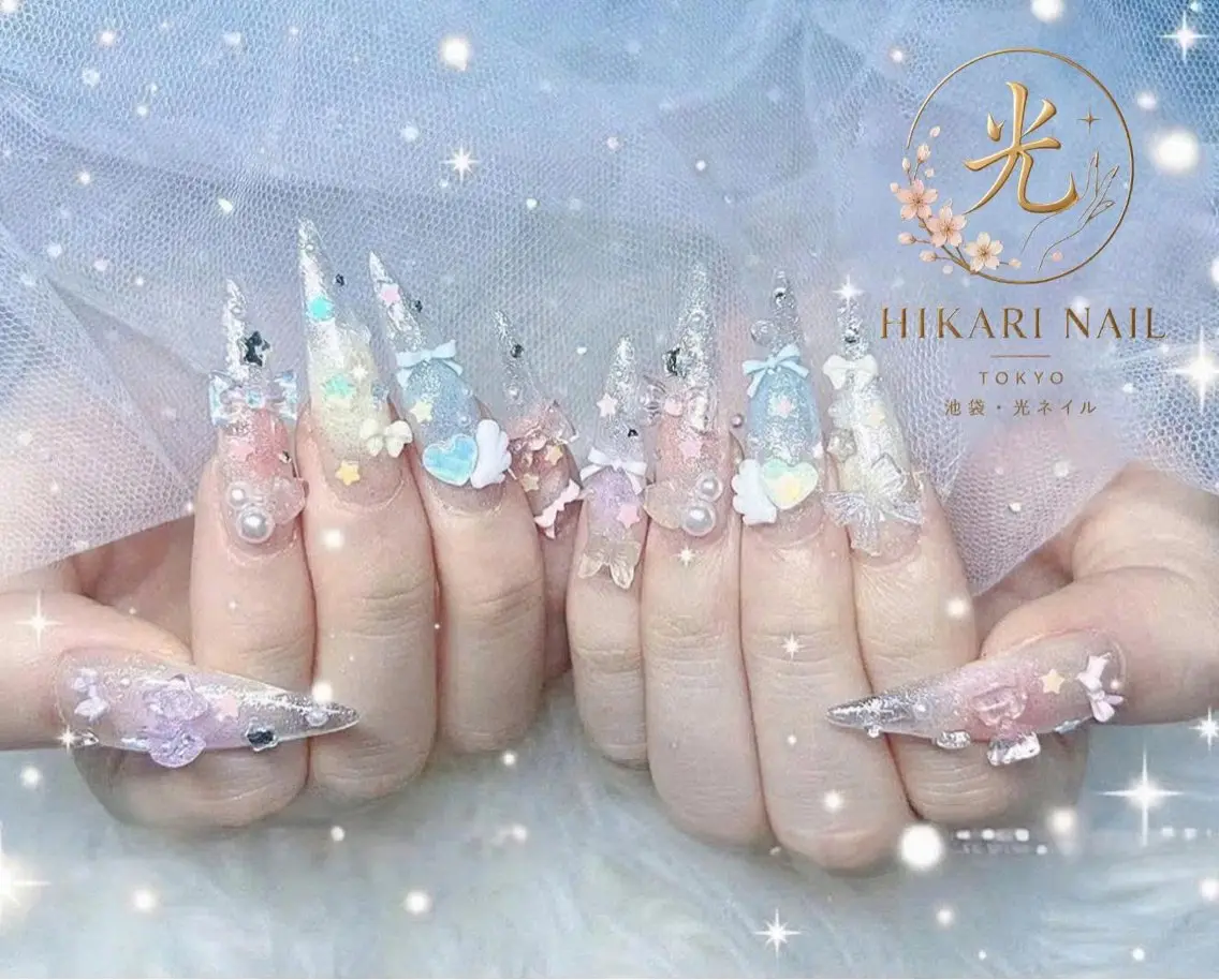 ネイル チークネイル 長さ出し フレンチネイル ガーリー ハロウィン ハンドネイル HikariNail Ikebukuroのネイルデザイン