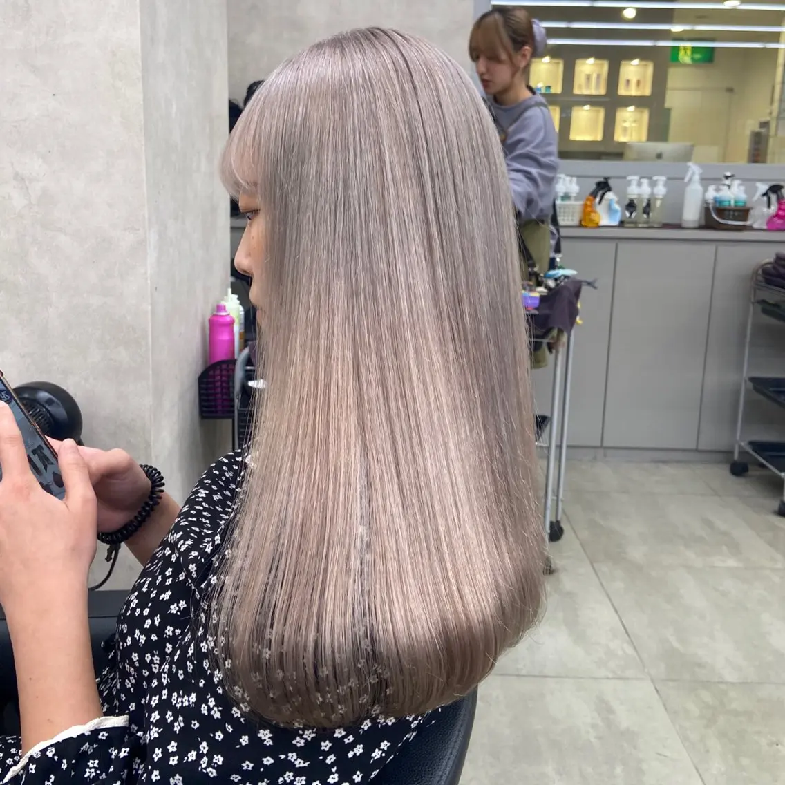 セミロング カラー ヘアアレンジ Over hair_ misakiのヘアスタイル