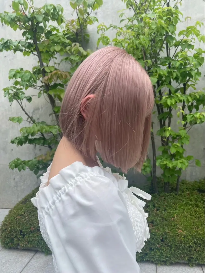 ショート ヘアカラー トリートメント ピンク🎀/艶カラー /SAKURA🎀のヘアスタイル