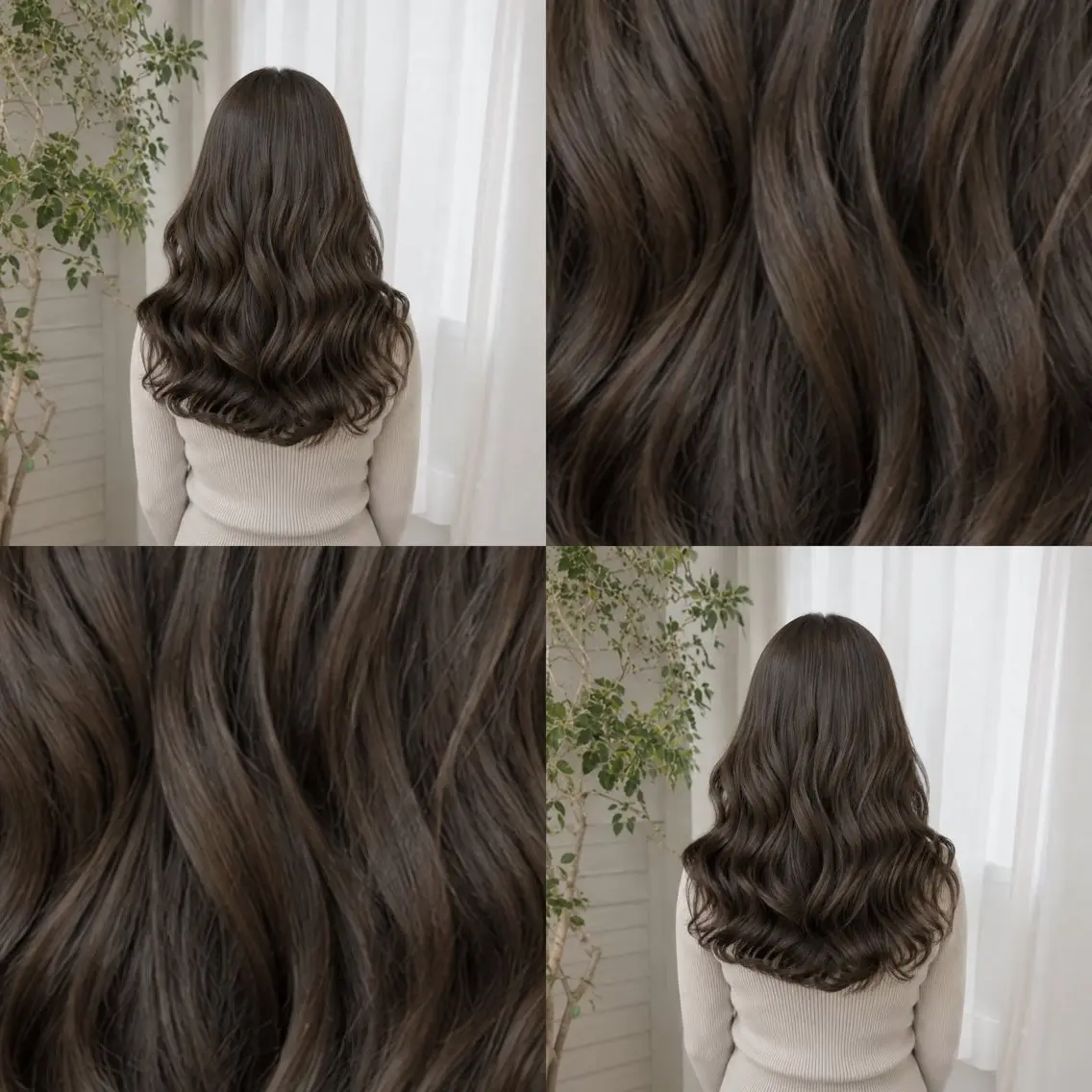 ロング カラー ヘアカラー トリートメント ヘッドスパ ヘアセット 💠透明感グレージュ /ハッシュ/レイヤーのヘアスタイル