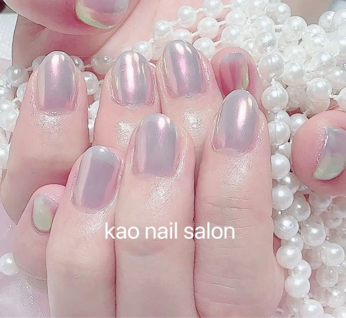 ネイル チークネイル 長さ出し フレンチネイル ジェルネイル ガラスフレンチ ハンドネイル kao nail マグネット/長さだしのネイルデザイン