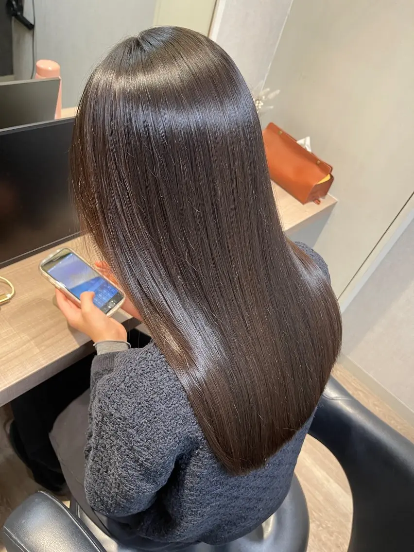 ロング カット 縮毛矯正 トリートメント ANDIAMO SAKAE🍁楓のヘアスタイル