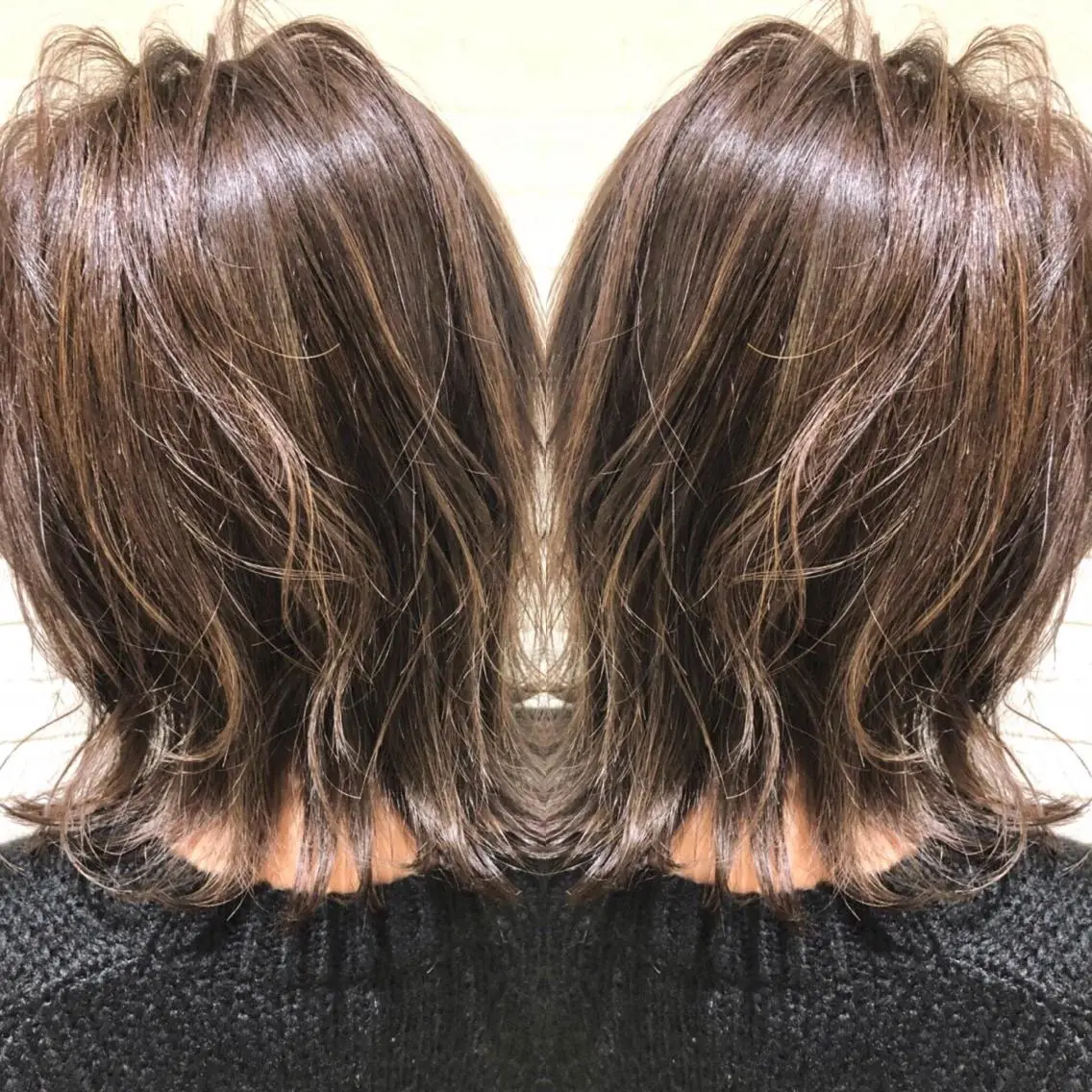 ミディアム カラー グレージュ ハイライトカラー ハイライト ヘアカラー レイヤー/大人メンズ パーマ🌀 平島拓也のヘアスタイル